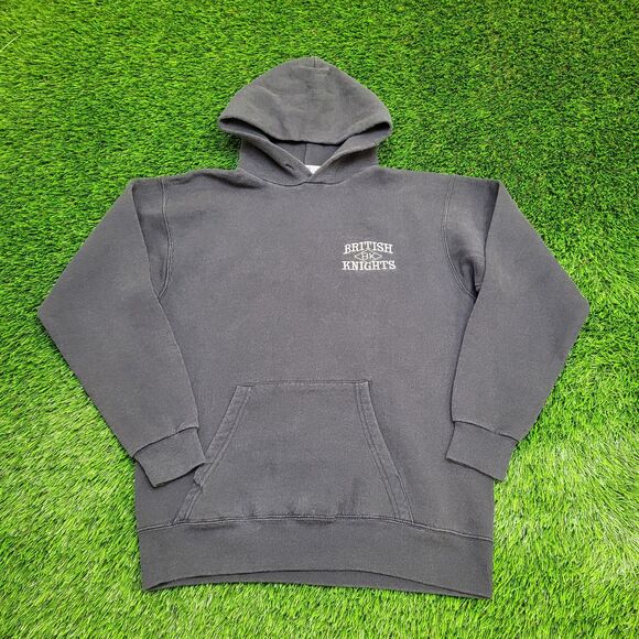 Vintage British-Knights Hoodie Womens Large 21x26 Black - Picture 1 of 12